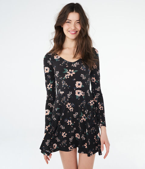 Floral Tie-Back Fit & Flare Dress