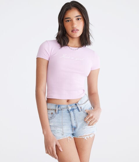 Seriously Soft Just A Girl Baby Tee Seriously Soft Just A Girl Baby Tee