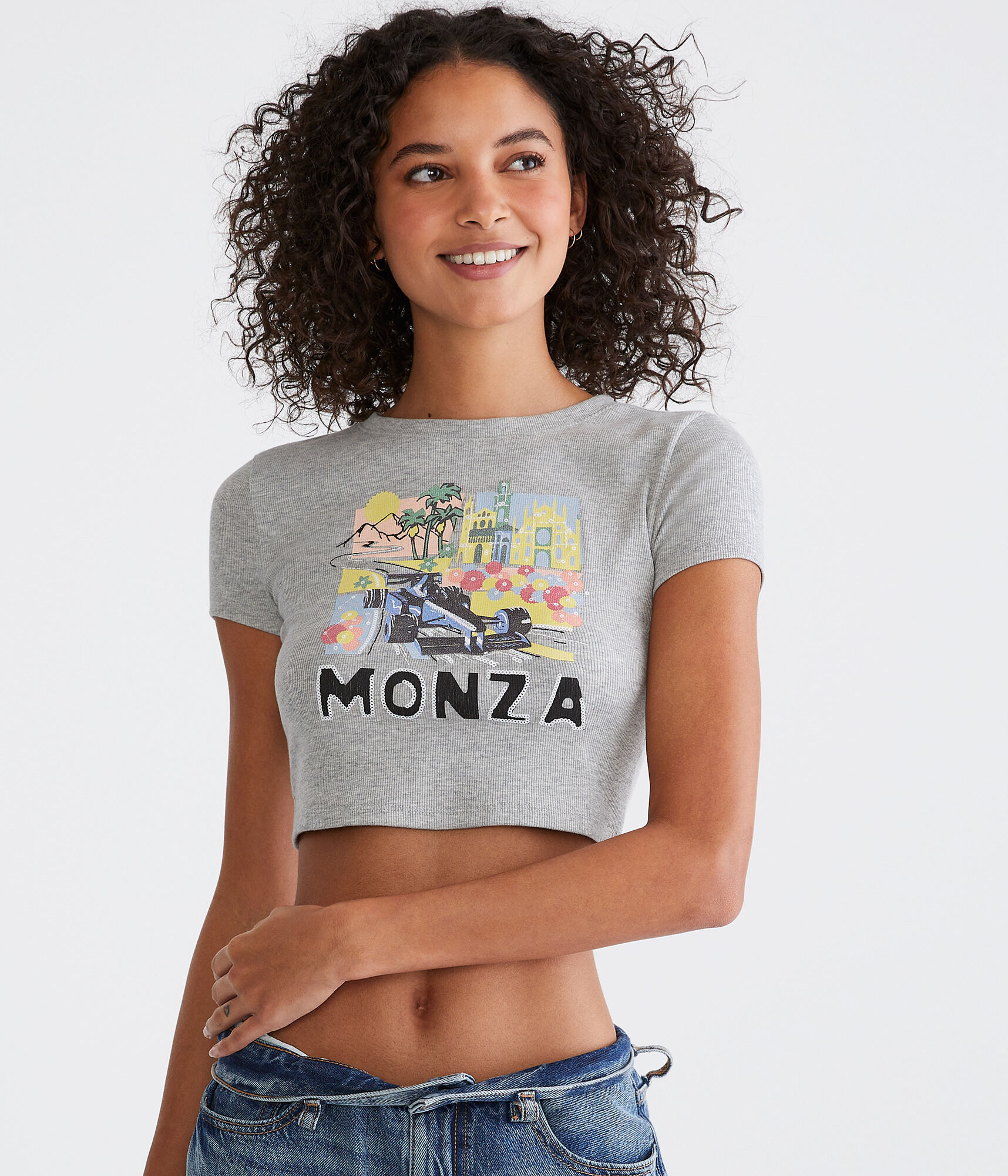 Monza F1 Racing Cropped Graphic Tee