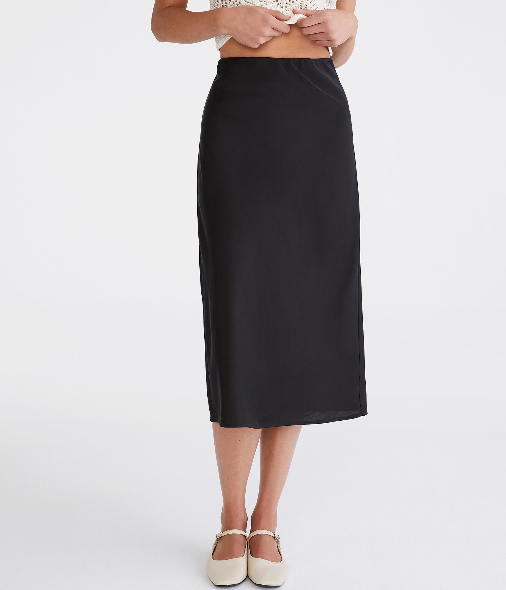 Satin Midi Skirt