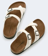 Crisscross-Strap Cork Sandal