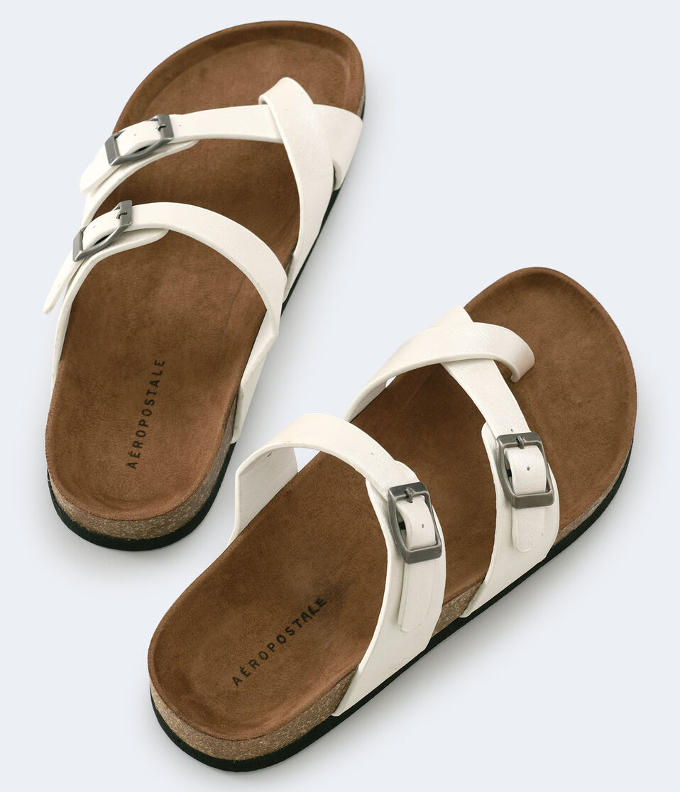 Crisscross-Strap Cork Sandal