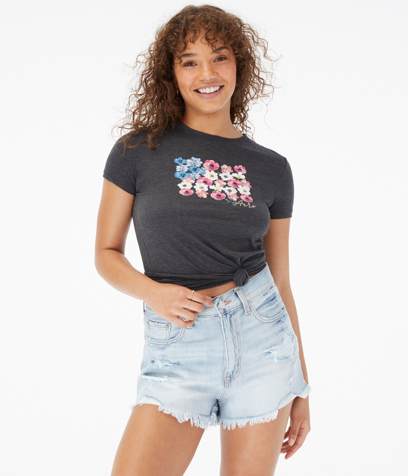 Aero Floral American Flag Graphic Tee