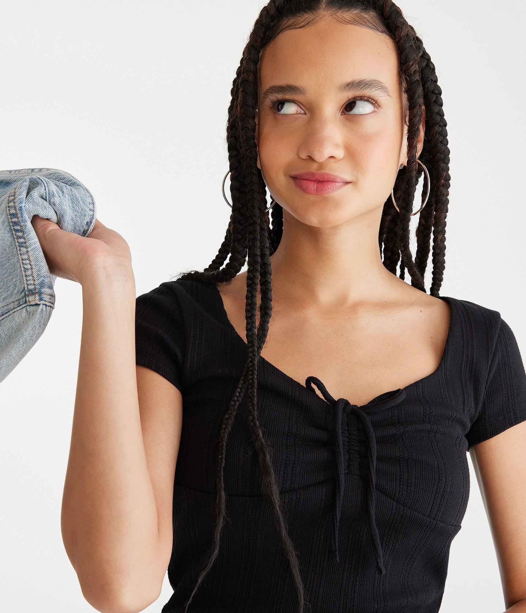 Cinched Scoop-Neck Tee