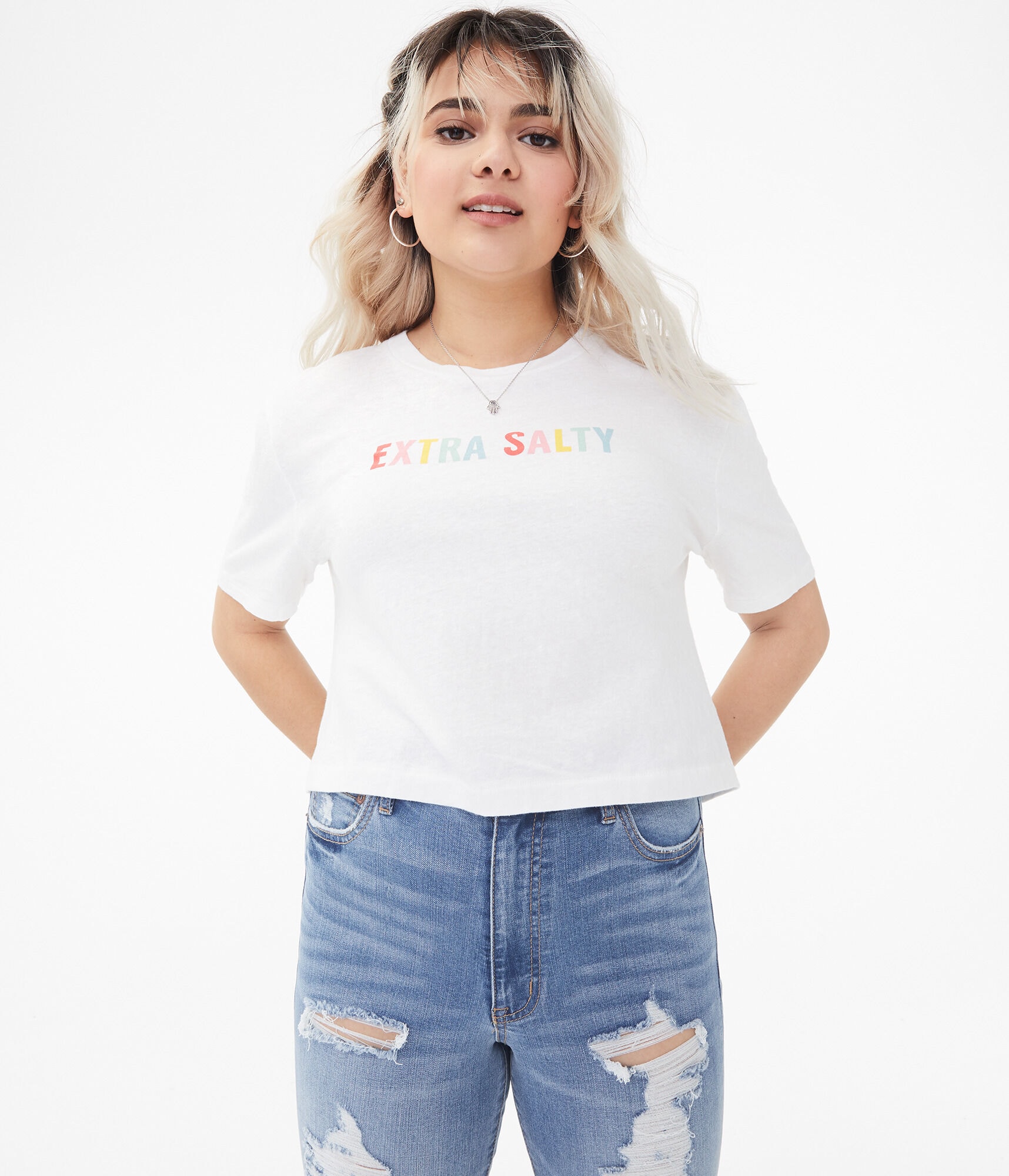 Extra Salty Cropped Boxy Graphic Tee