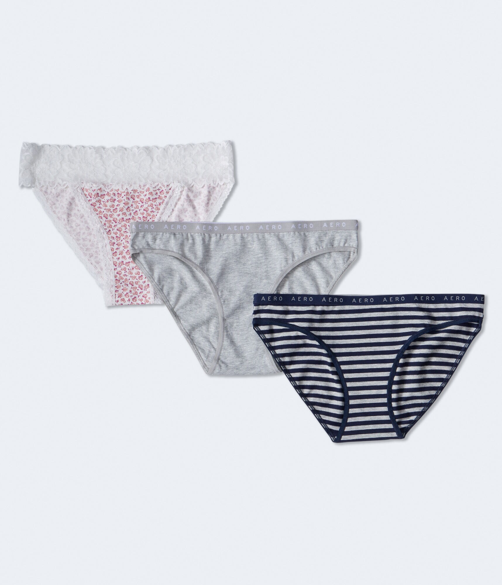 Printed &amp; Solid Bikini 3-Pack