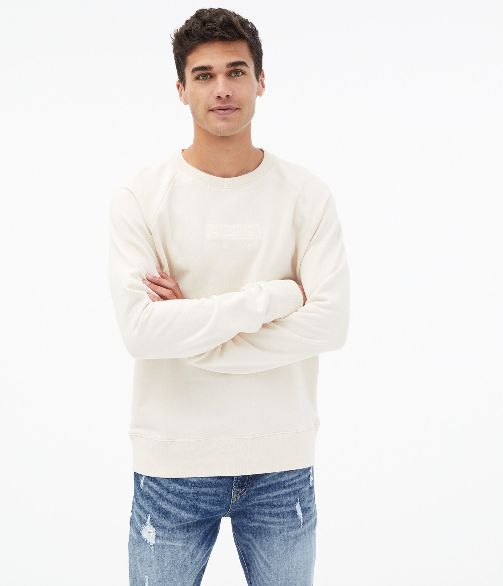 Aero Tonal Box Logo Washed Crew Sweatshirt