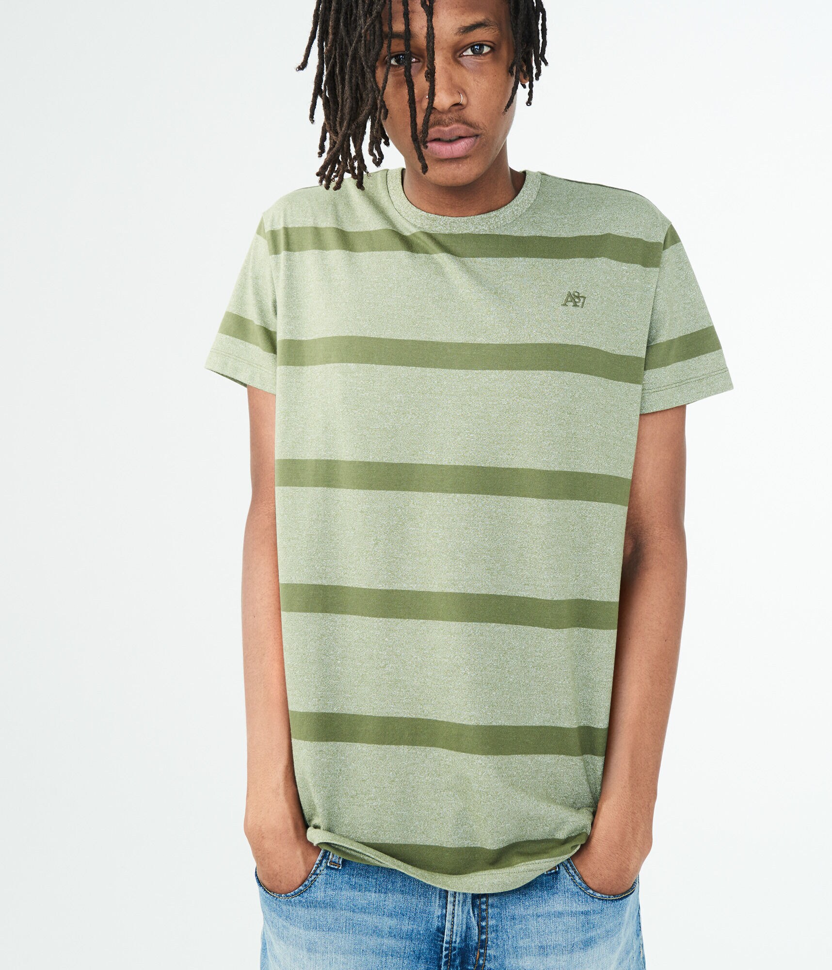 A87 Stripe Marled Tee