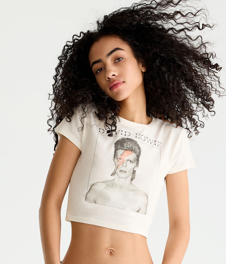 David Bowie Cropped Graphic Tee