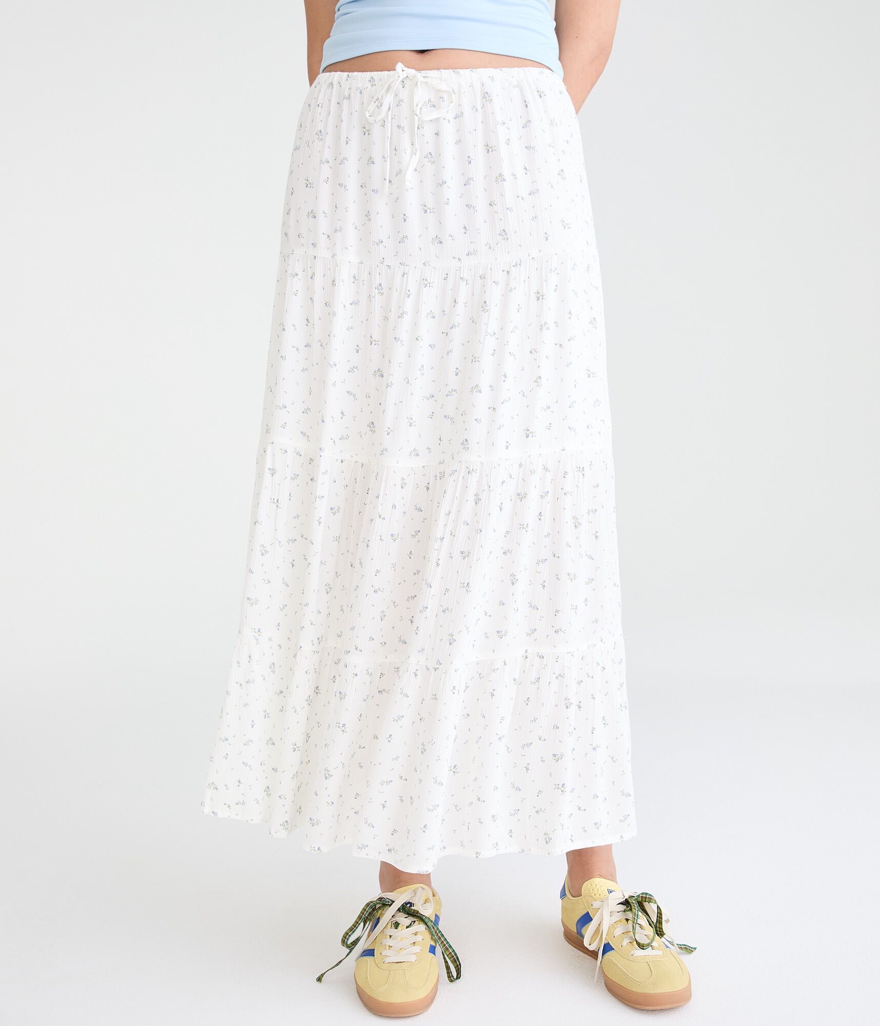 Floral Tiered Maxi Skirt