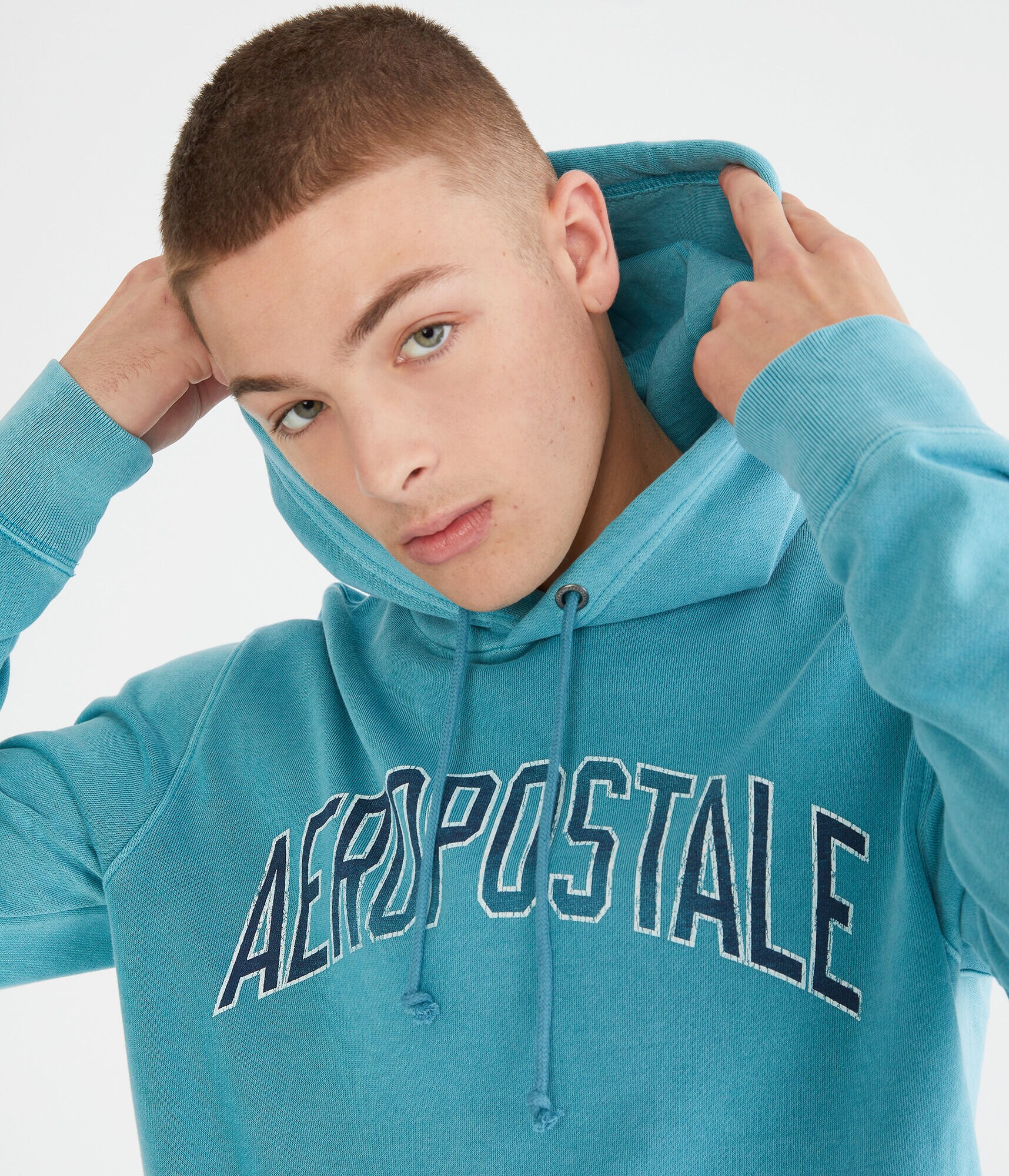 Aeropostale Arch Washed Pullover Hoodie