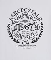 Aeropostale Laurel Circle Flocked Graphic Tee