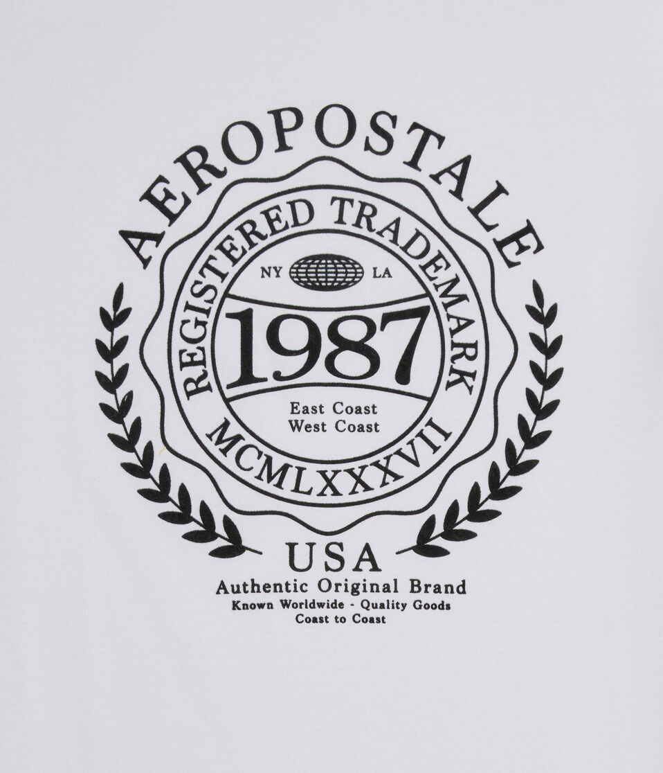 Aeropostale Laurel Circle Flocked Graphic Tee