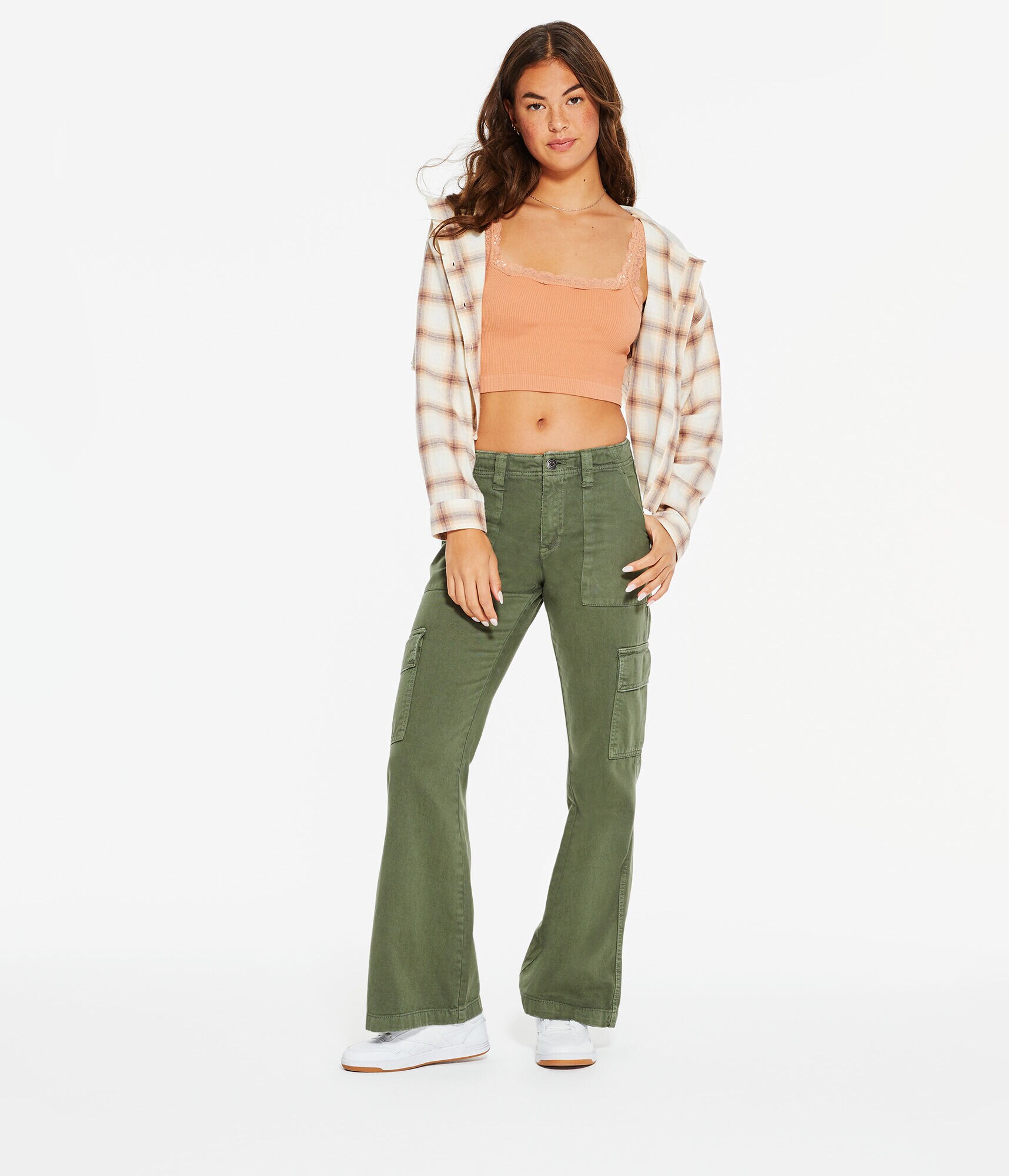 Seamless Lace-Trim Cropped Tank