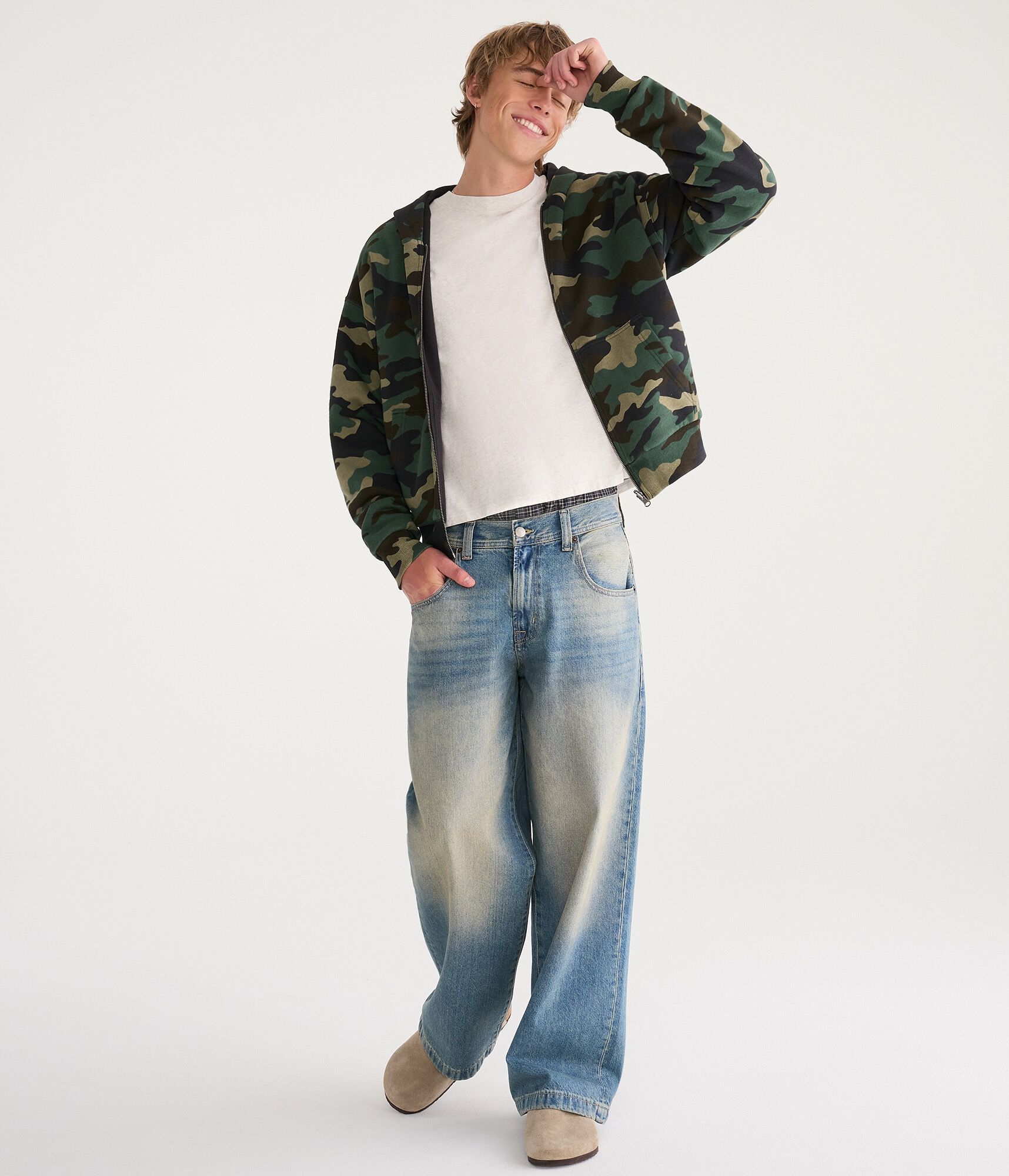Cloud Soft Camo Reversible Boxy Full-Zip Hoodie