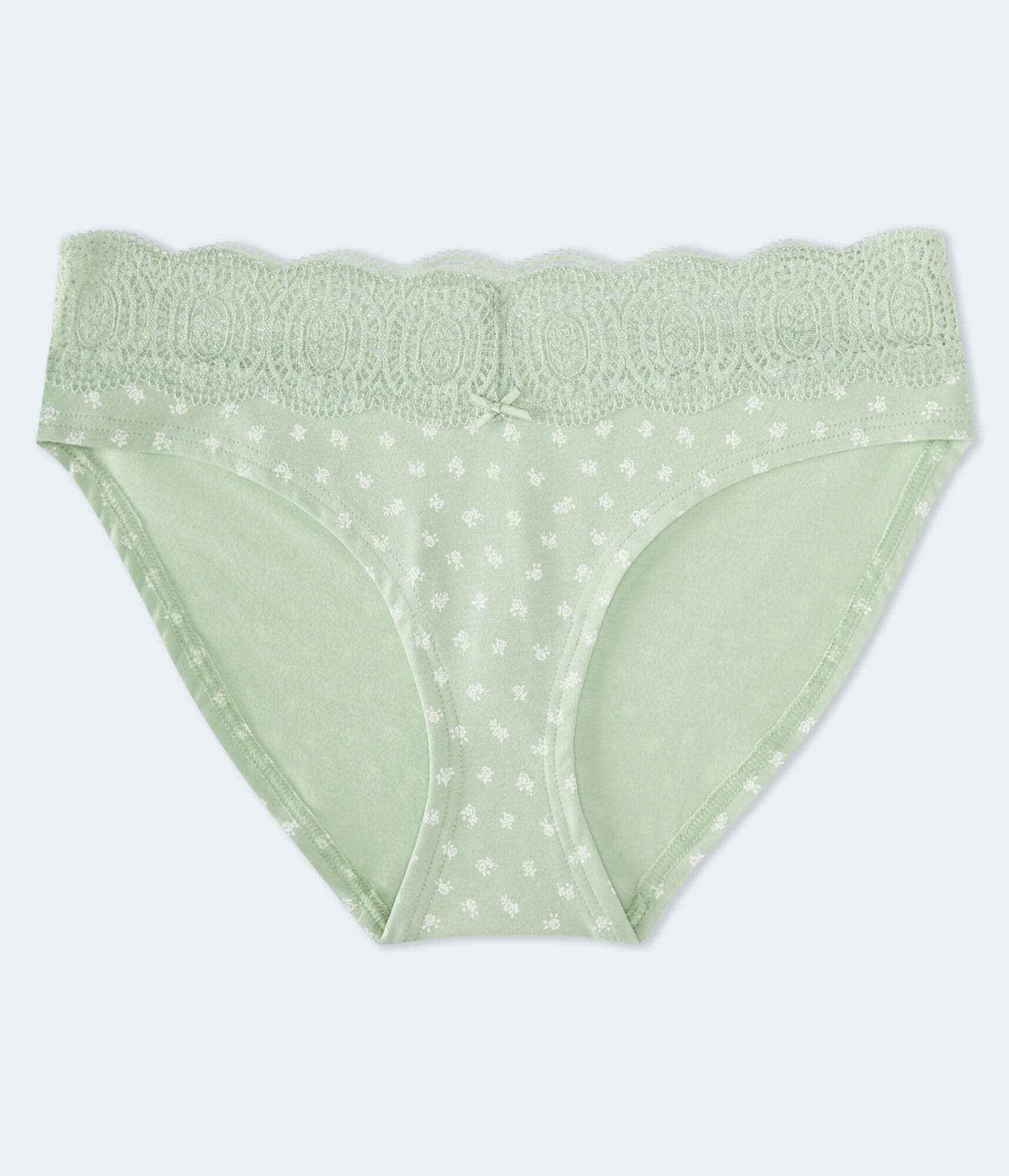 Printed Lace-Trim Hipster