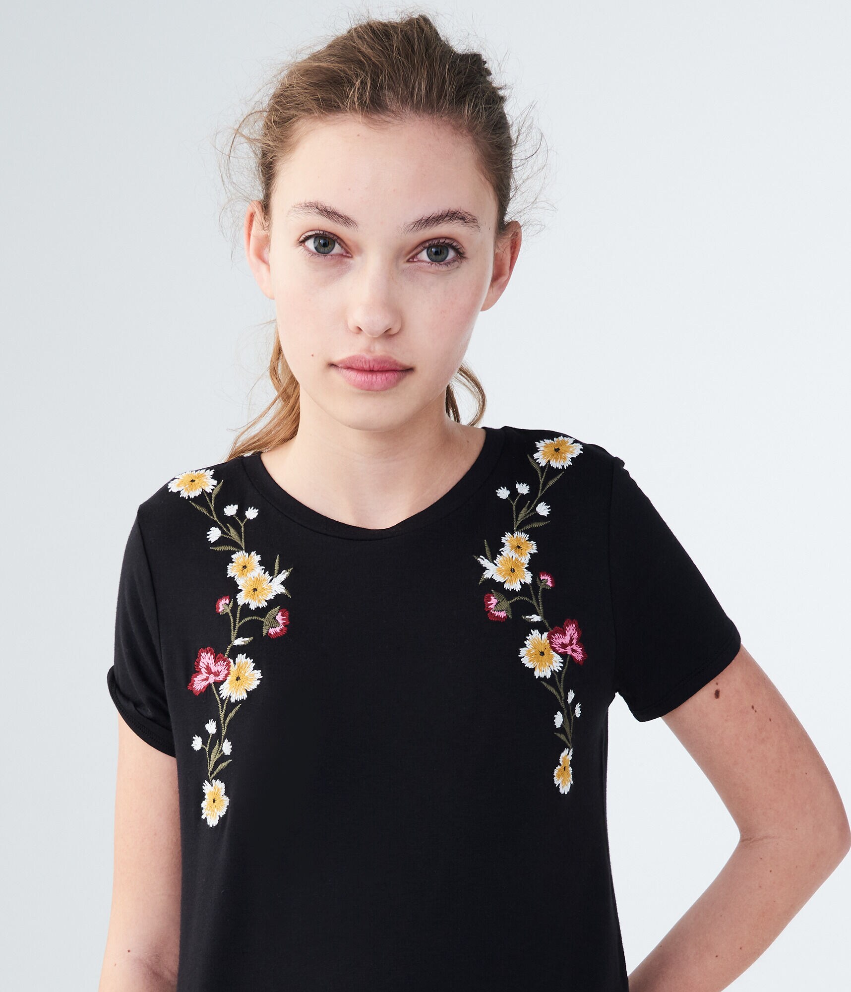 Seriously Soft Floral Embroidered Graphic Tee