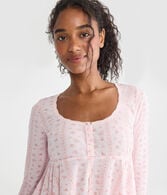 Long Sleeve Cropped Babydoll Sleep Tee