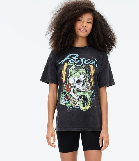 Poison Snake Skull Boyfriend Graphic Tee