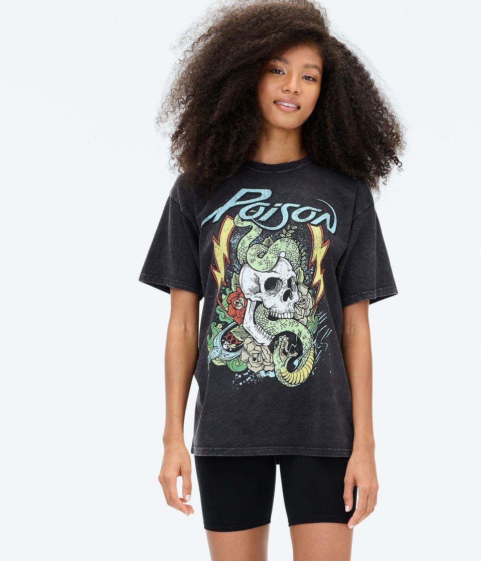 Poison Snake Skull Boyfriend Graphic Tee