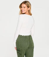 Long Sleeve Ribbed Cropped Shrunken Tee