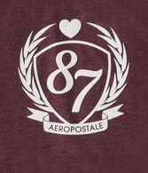 Aeropostale 87 Crest Flocked Graphic Tee