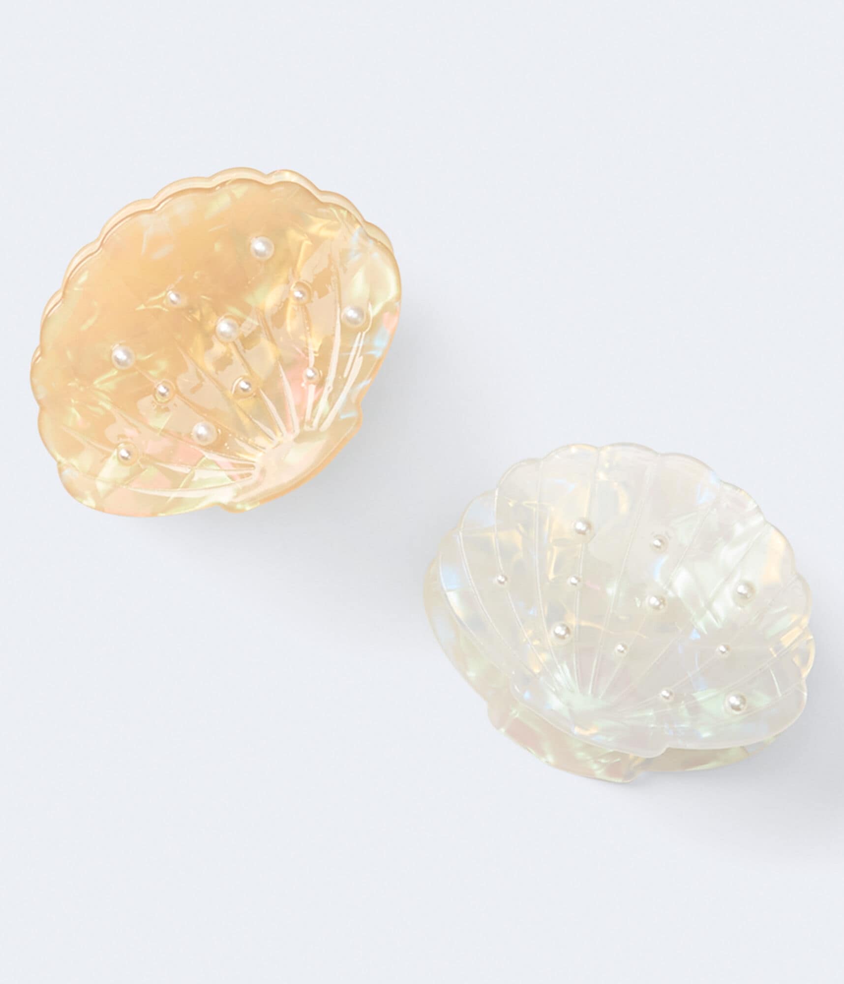 Faux Pearl Sea Shell Claw Hair Clip 2-Pack
