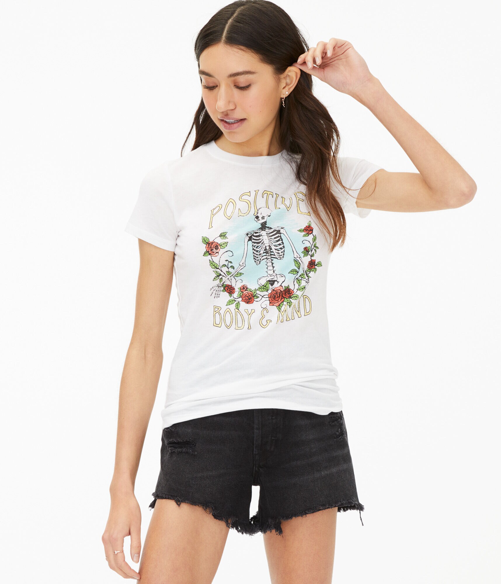 Positive Body &amp; Mind Skeleton Graphic Tee