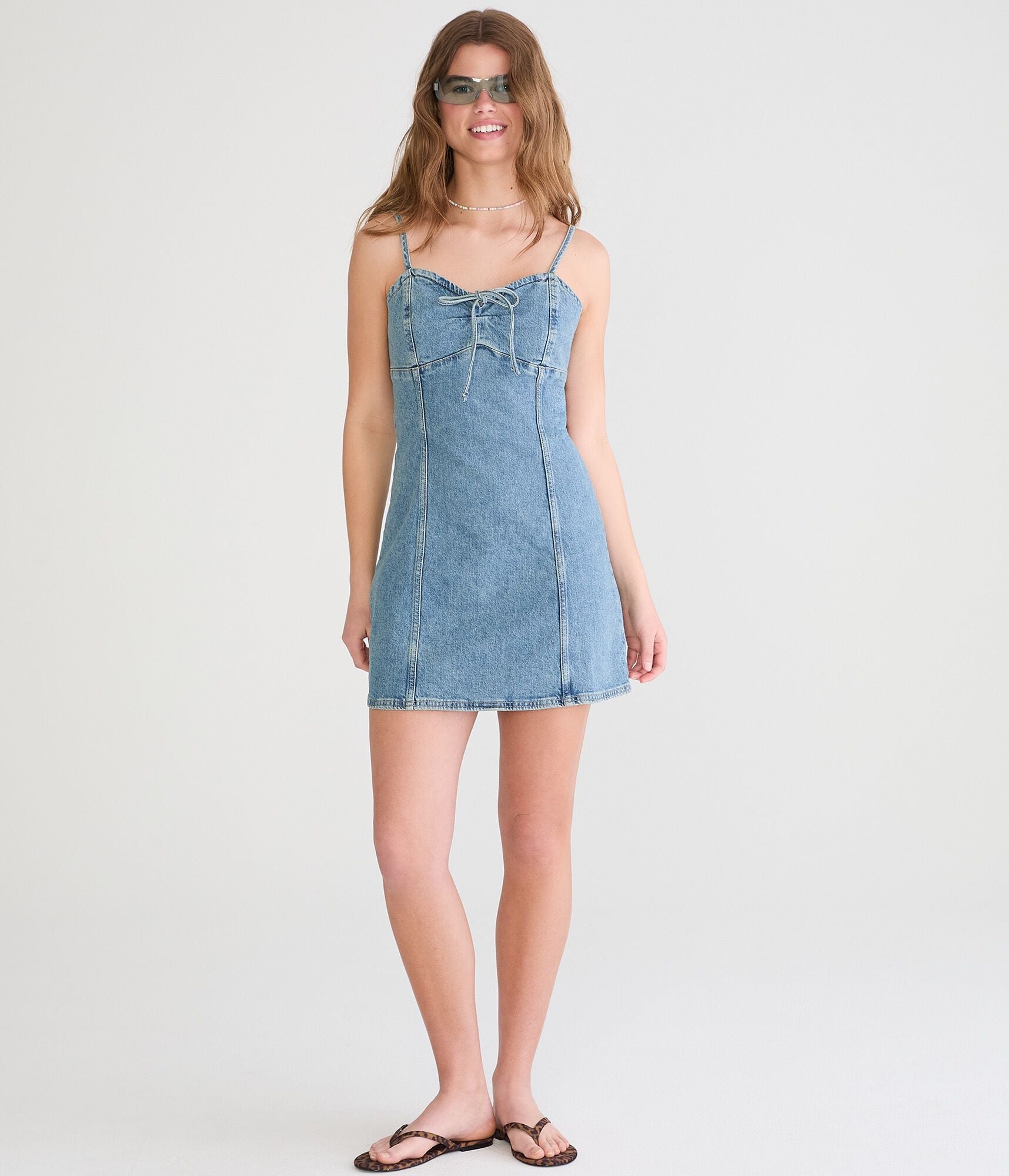 aeropostale denim dress Denim Square-Neck Slim Dress