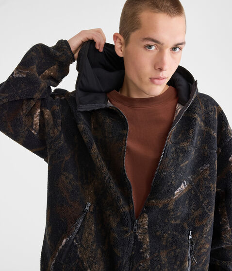 Forest Camo Sherpa Fleece Full-Zip Hoodie Forest Camo Sherpa Fleece Full-Zip Hoodie