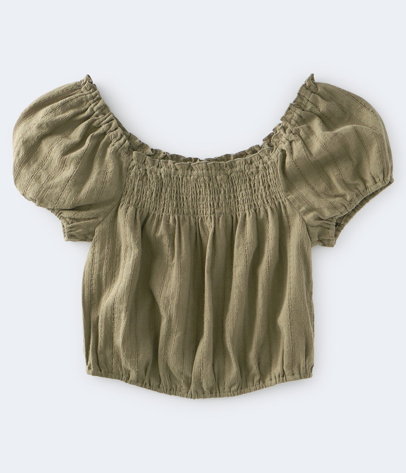 Smocked Square-Neck Top