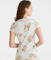 Aero Allover Floral Appliqué Graphic Tee