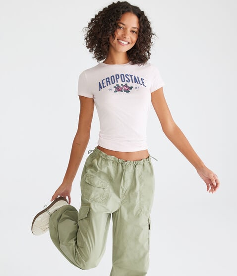 Aeropostale Rose Appliqué Graphic Tee Aeropostale Rose Appliqué Graphic Tee