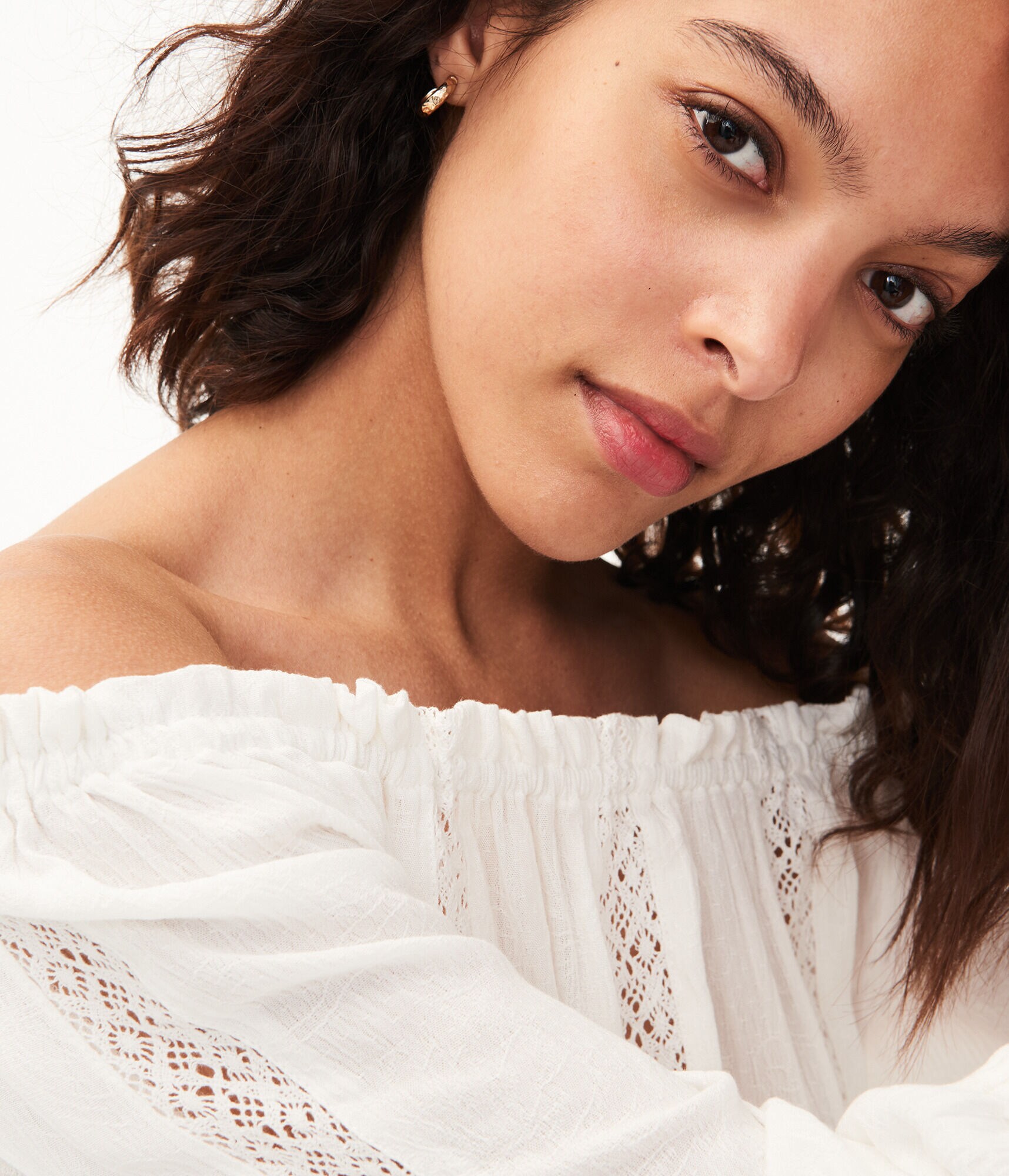 Long Sleeve Off-The-Shoulder Peasant Top