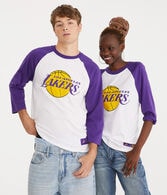 3/4 Sleeve Los Angeles Lakers Relaxed Raglan Tee