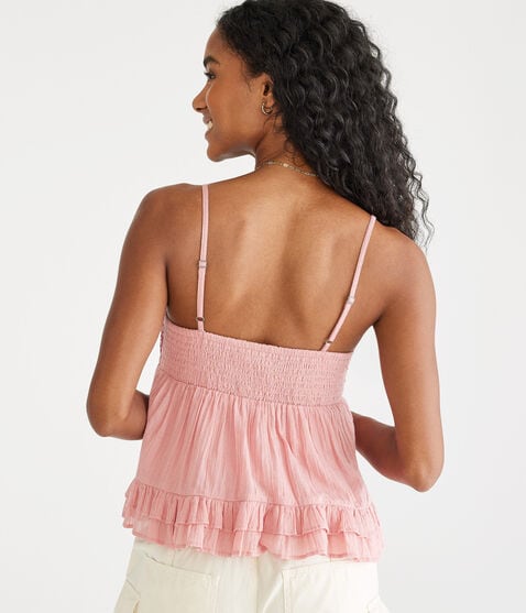 Floral Ruffled Babydoll Tank