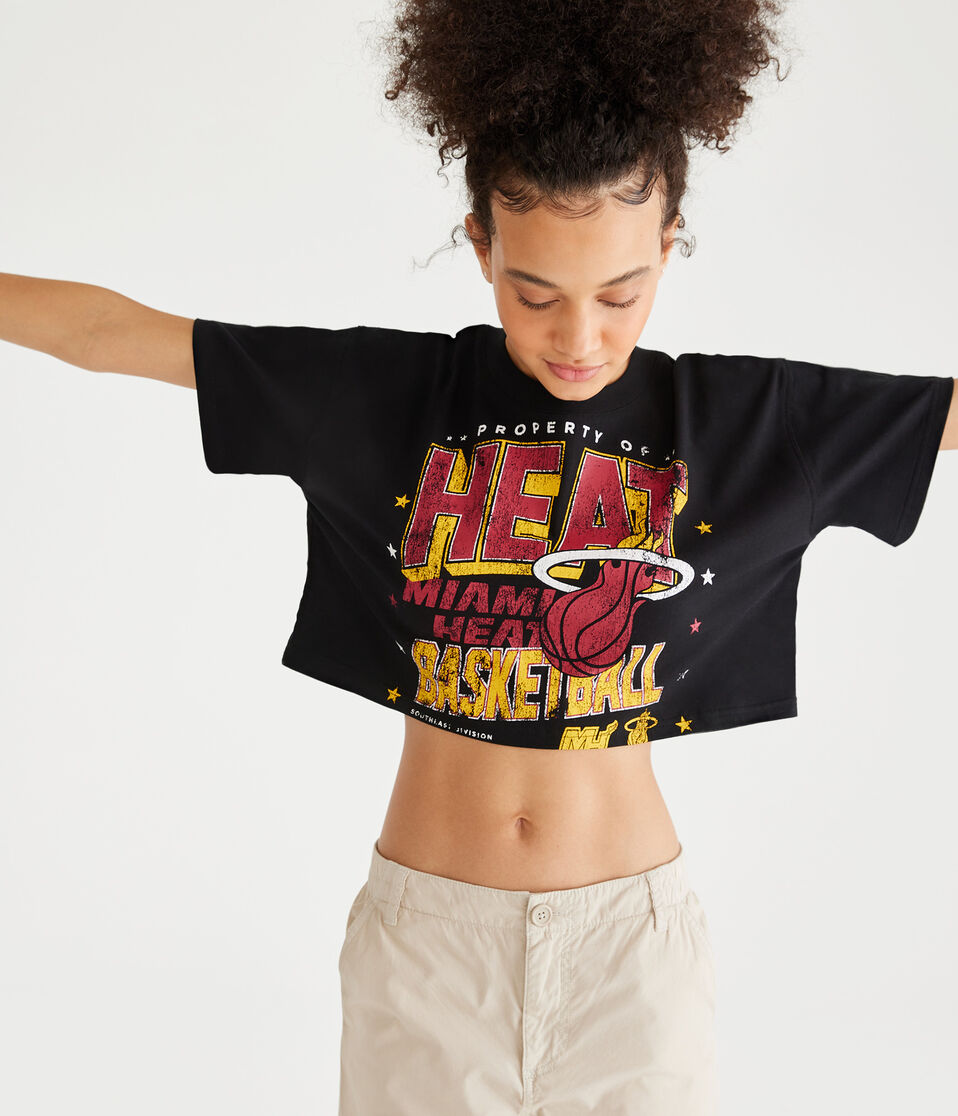Miami Heat Oversized Cropped Graphic Tee
