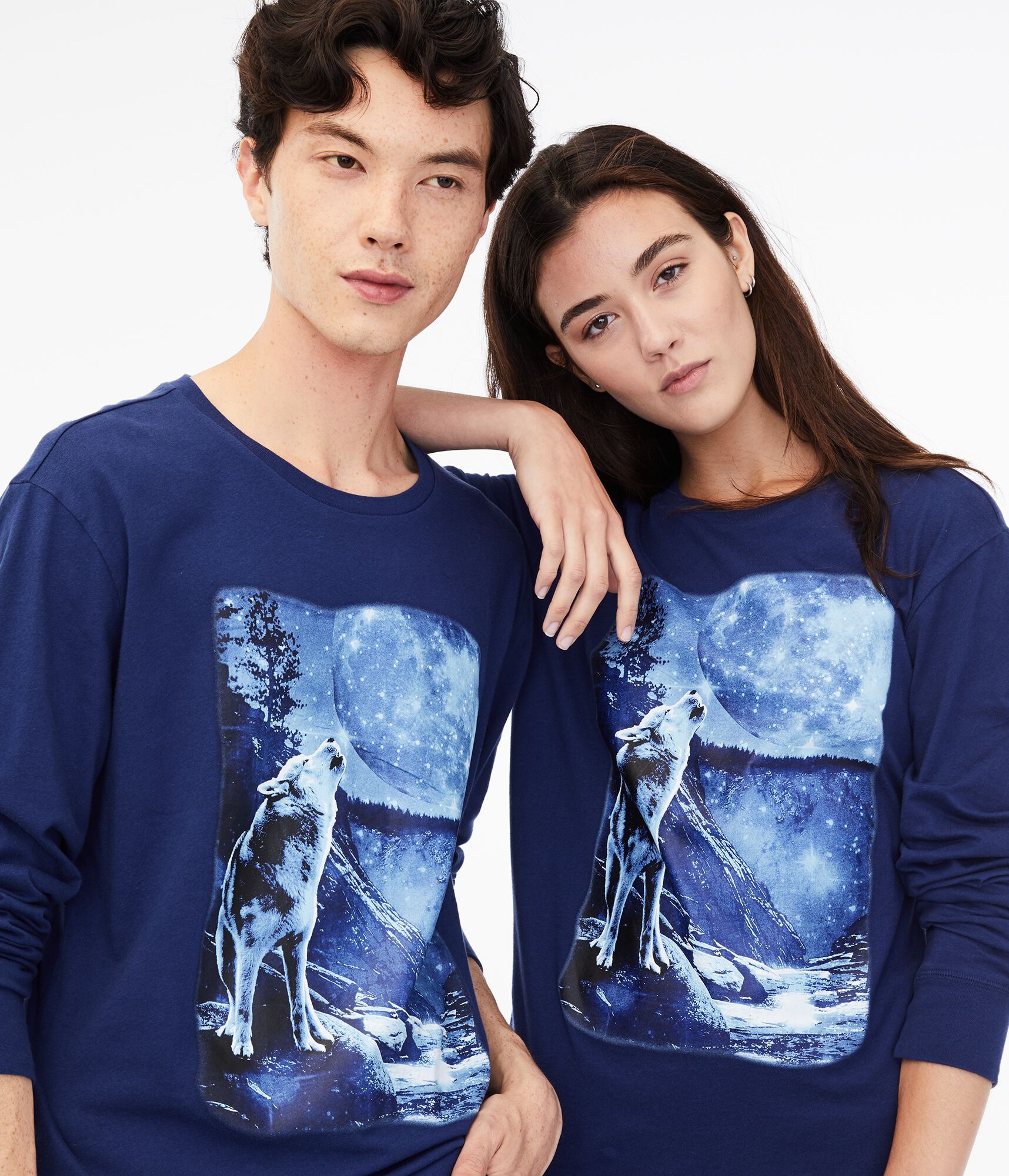 Long Sleeve Wolf Spirit Animal Graphic Tee