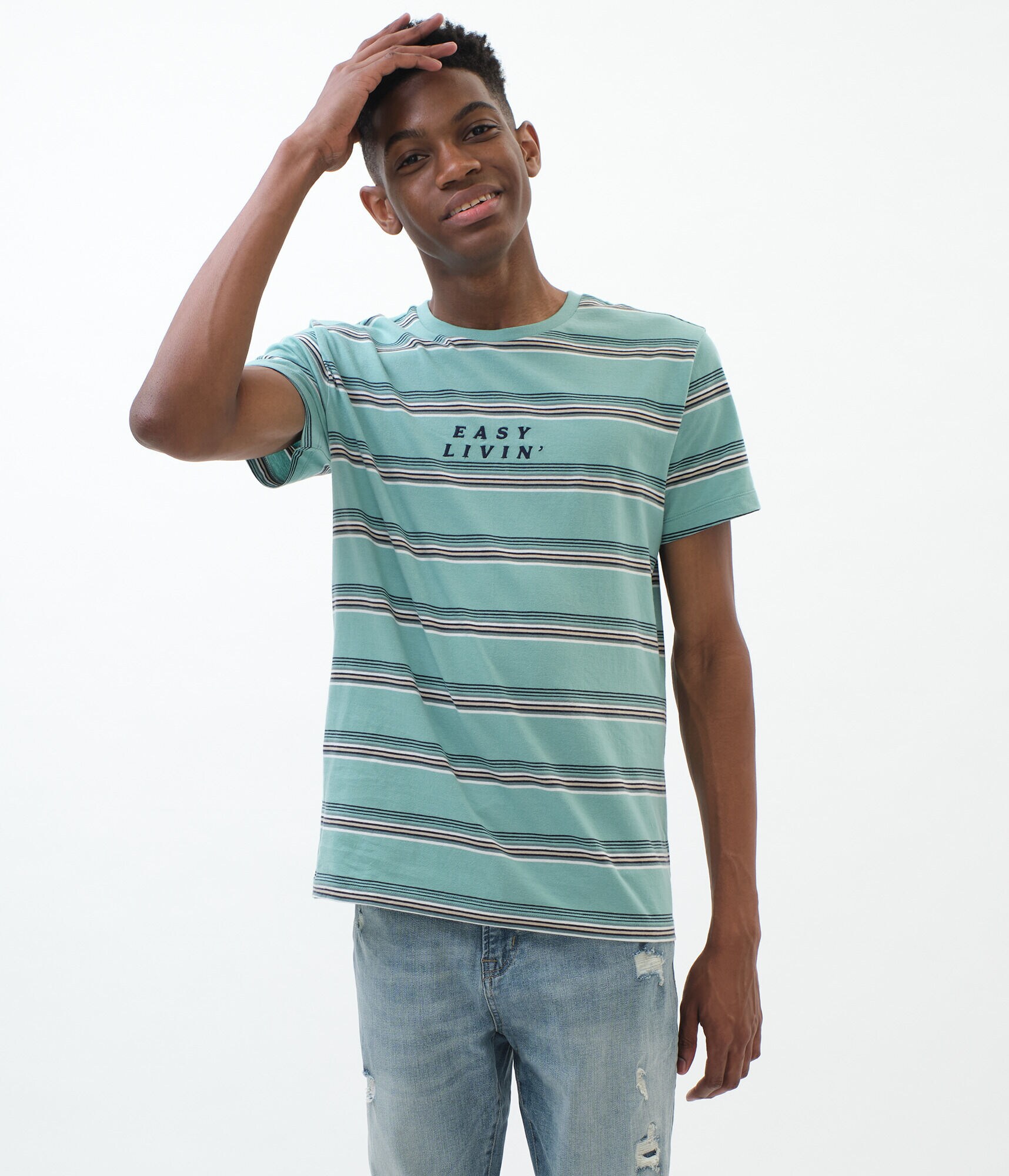Easy Livin' Striped Graphic Tee