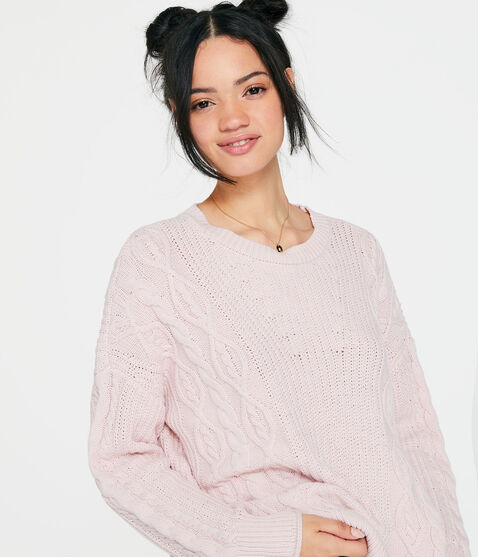 Cable-Knit Tunic Sweater