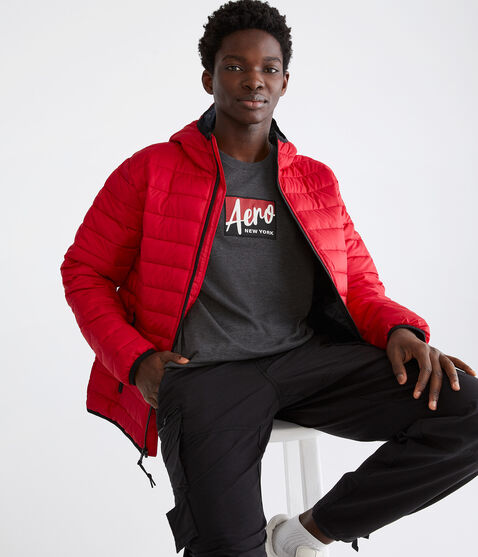 Aero New York Box Logo Appliqué Graphic Tee