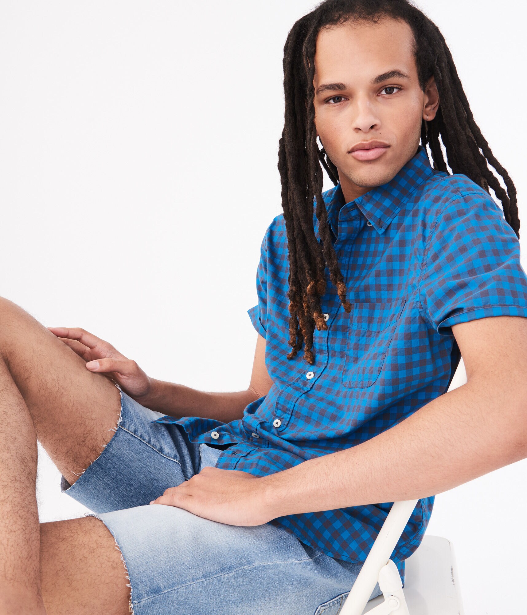 Gingham Button-Down Shirt