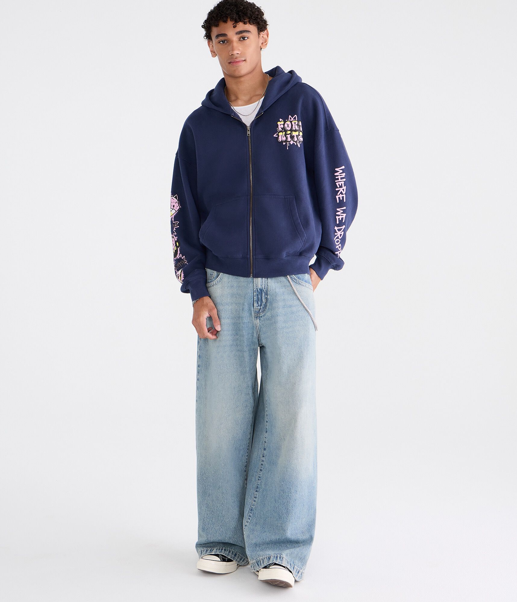 Fortnite Where We Droppin? Boxy Full-Zip Hoodie