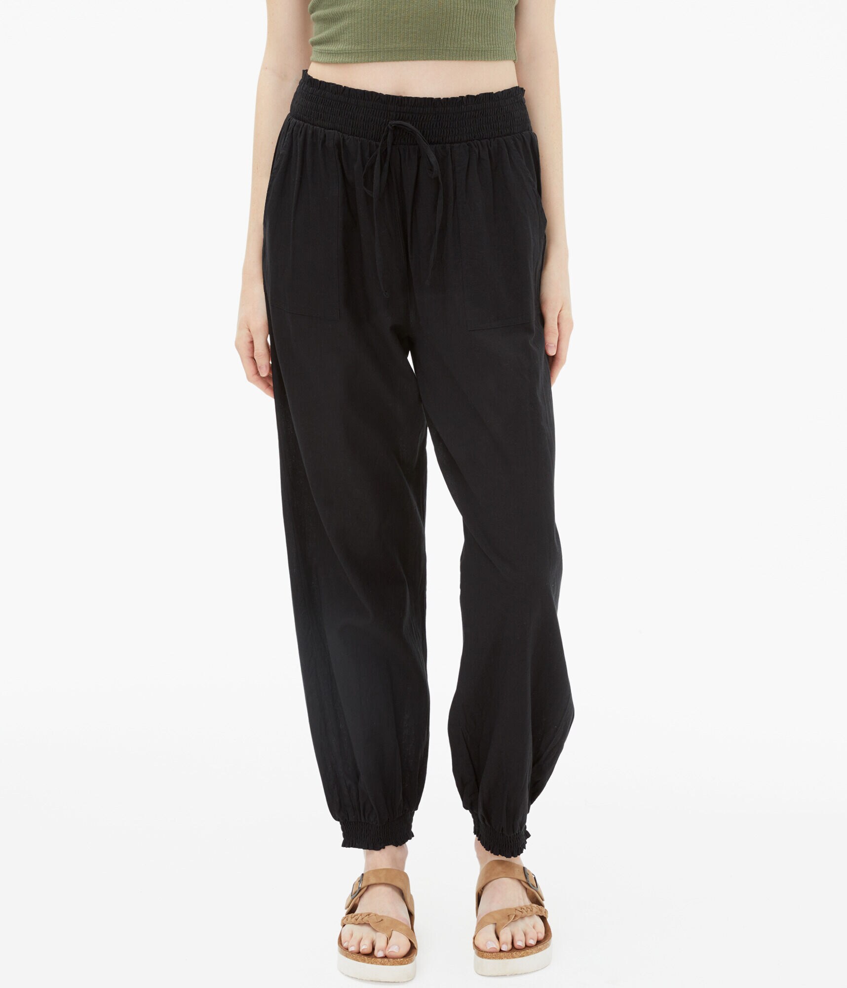 High-Rise Linen Beach Pants