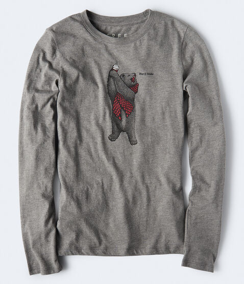 Long Sleeve Free State Bear-ly Awake Graphic Tee Long Sleeve Free State Bear-ly Awake Graphic Tee