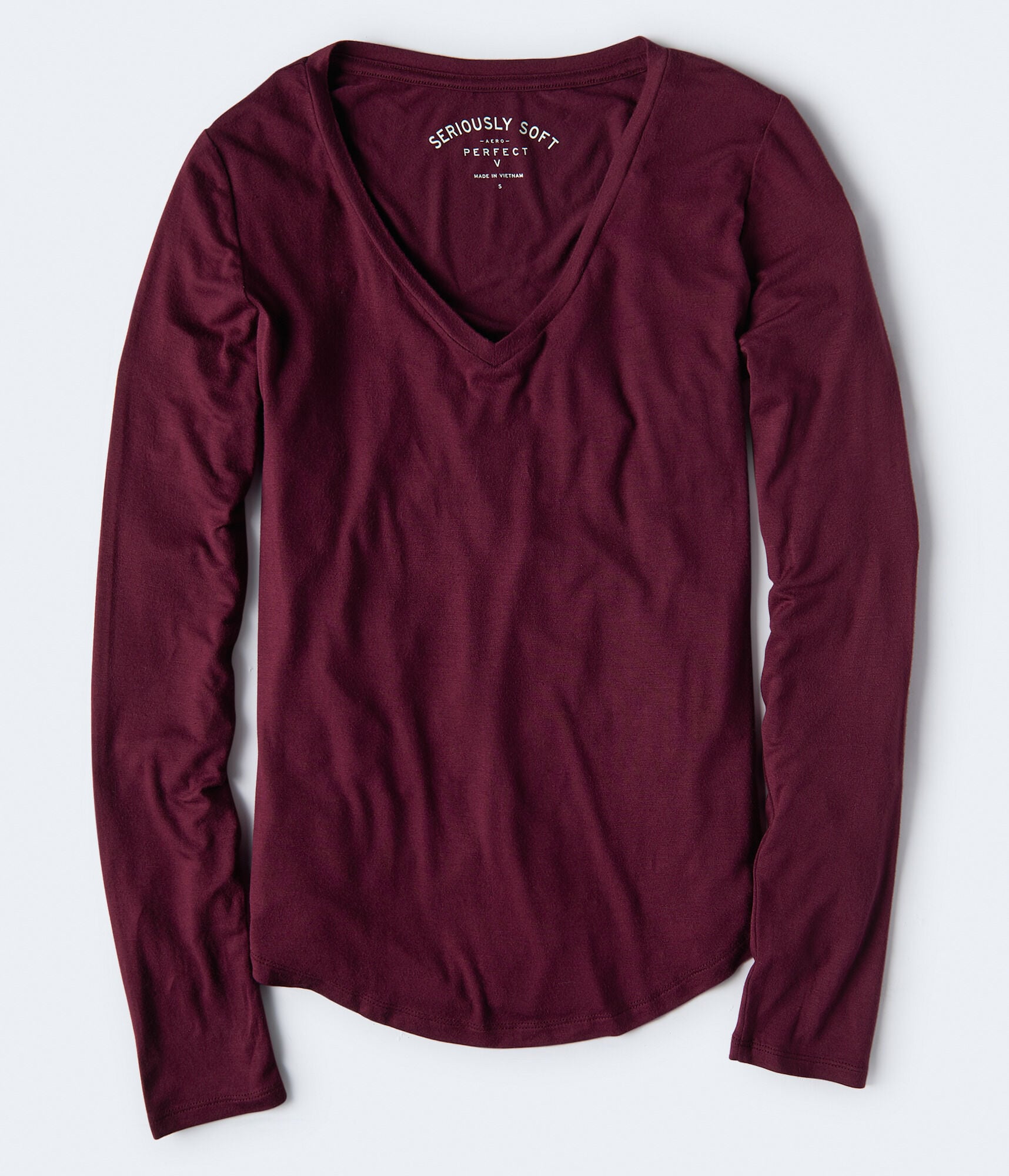 Long Sleeve Seriously Soft Solid V-Neck Tee