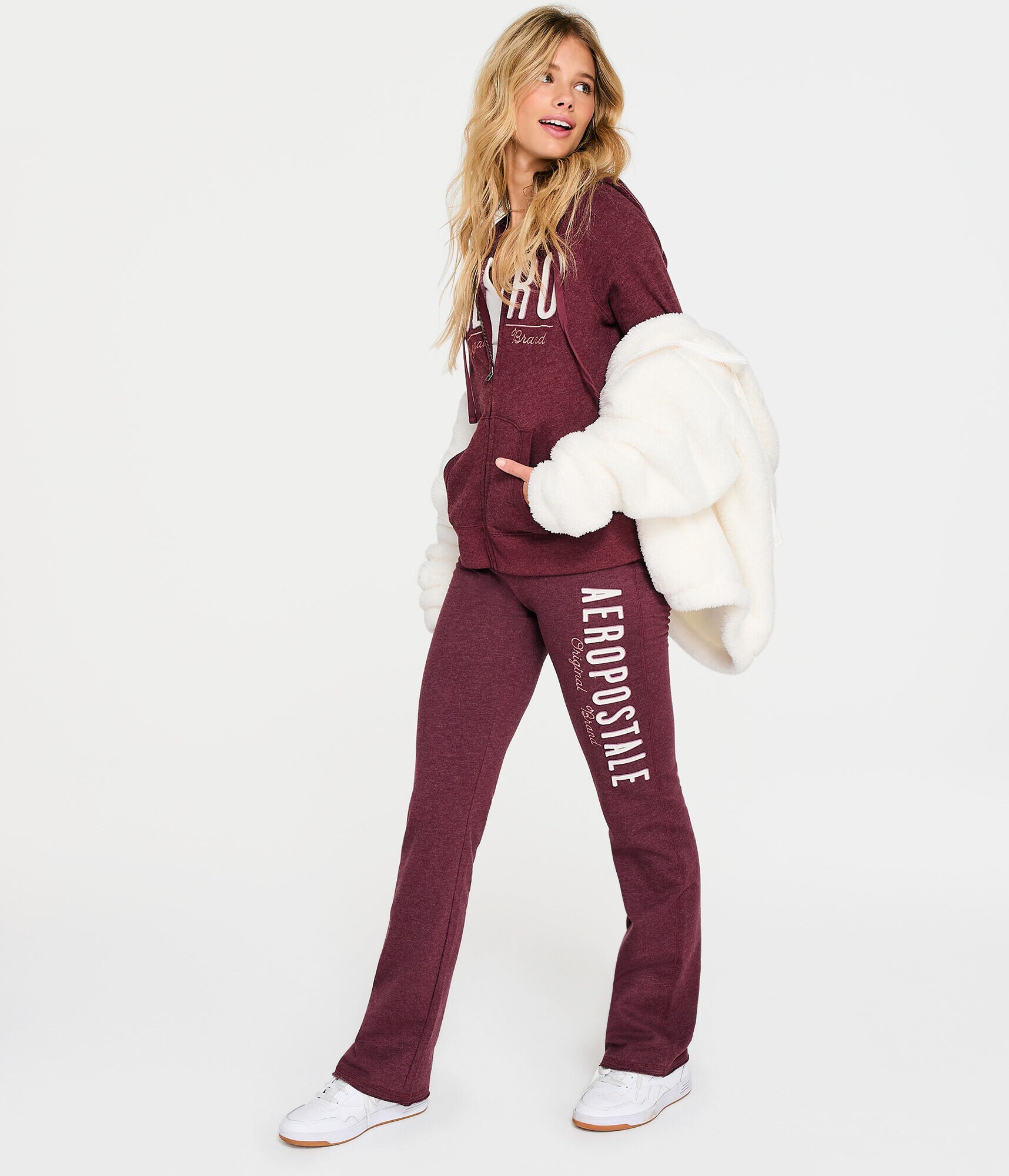 Aeropostale Original Brand Low-Rise Fit &amp; Flare Sweatpants