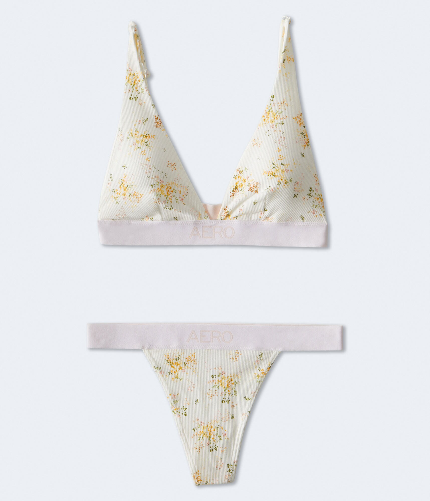 Floral Logo Plunge Bralette