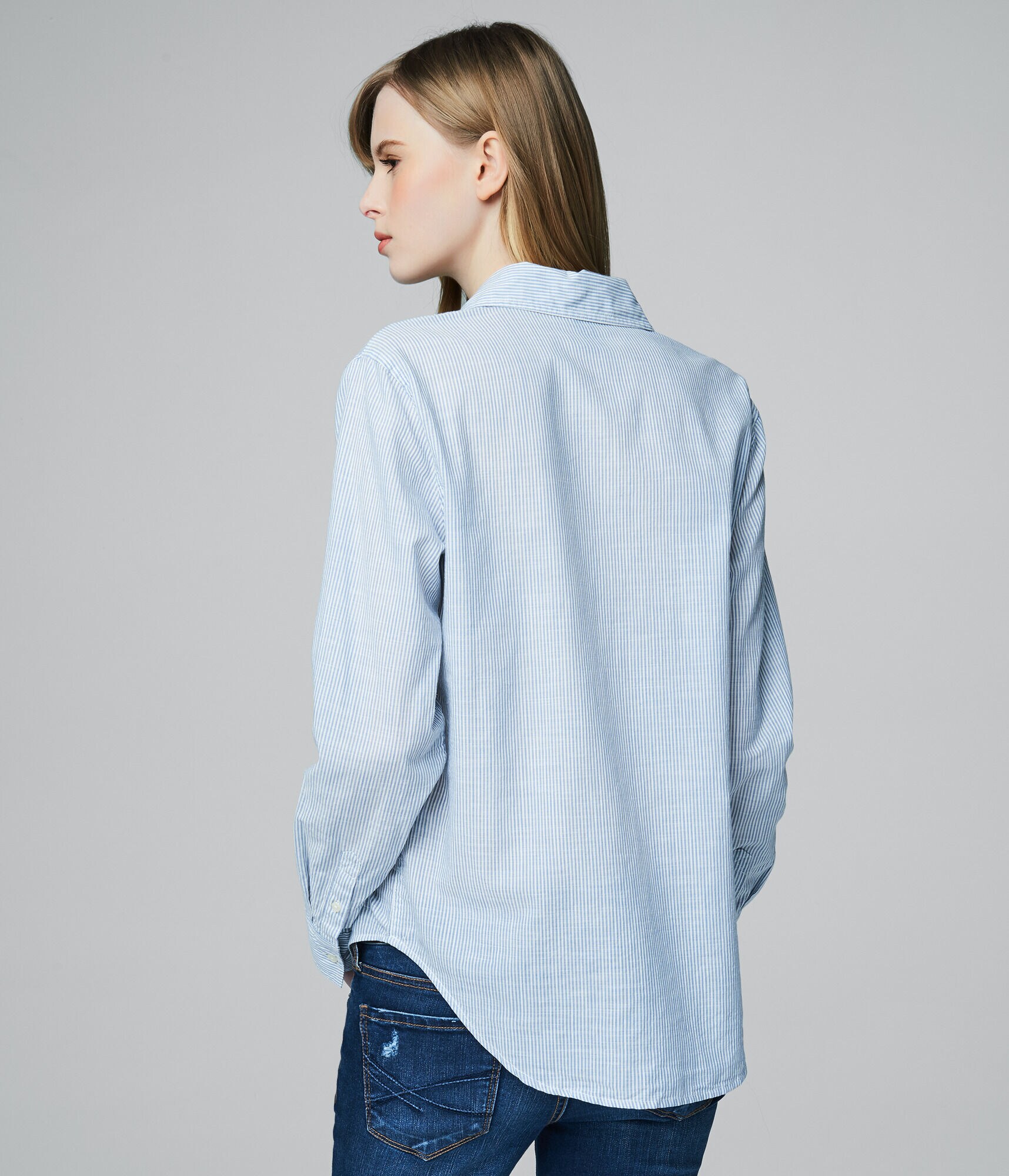 Prince &amp; Fox Striped Half Placket Button Down