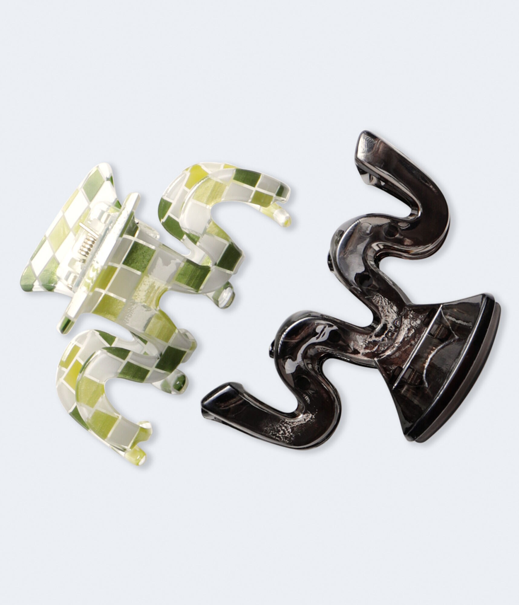 Checkered &amp; Marbled Octopus Hair Claw Clip 2-Pack